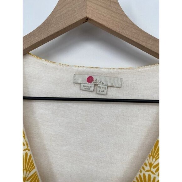 Boden Odilie Sleeveless Jersey Dress US 10R Tuscan Sun Deco Palm - Picture 5 of 7